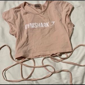 Gymshark Ribbon Crop Top Baby Pink